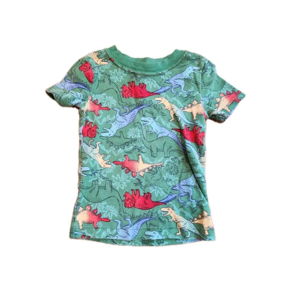 Toddler Boys Green Dinosaur Pajama Set - Soft Cotton Sleepwear